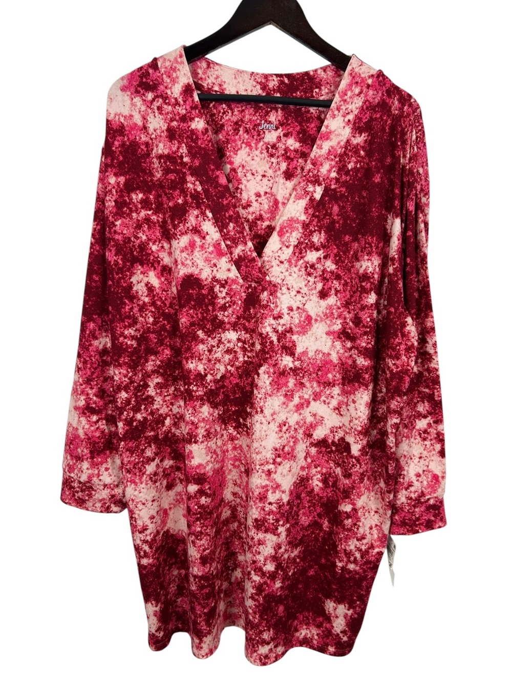 Jenni Plus Size Sleepshirt Pink Tie-dye Women's Size XXL